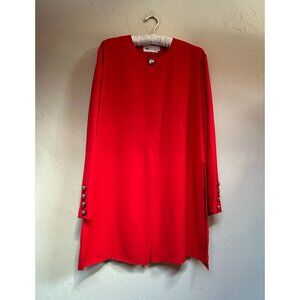 Vintage Alexane Paris Women Size 44 Red Long Sleeve Knit Coat Lightweight Casual